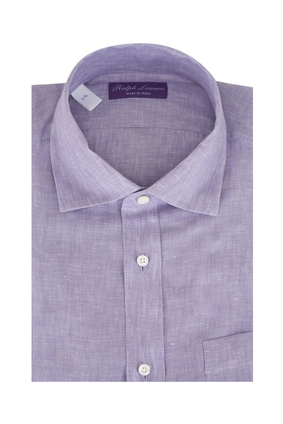 Ralph Lauren Purple Label Wisteria Chambray Linen Sportshirt