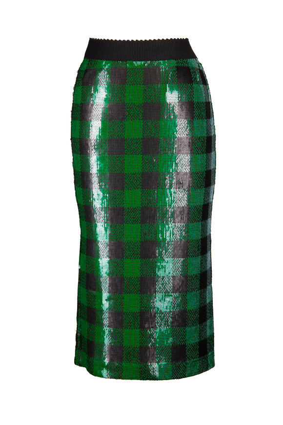 Essentiel Antwerp Green & Black Sequin Pencil Skirt - view 1