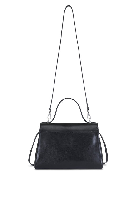 Savette Soft Symmetry Black Leather Top Handle Bag - view 2