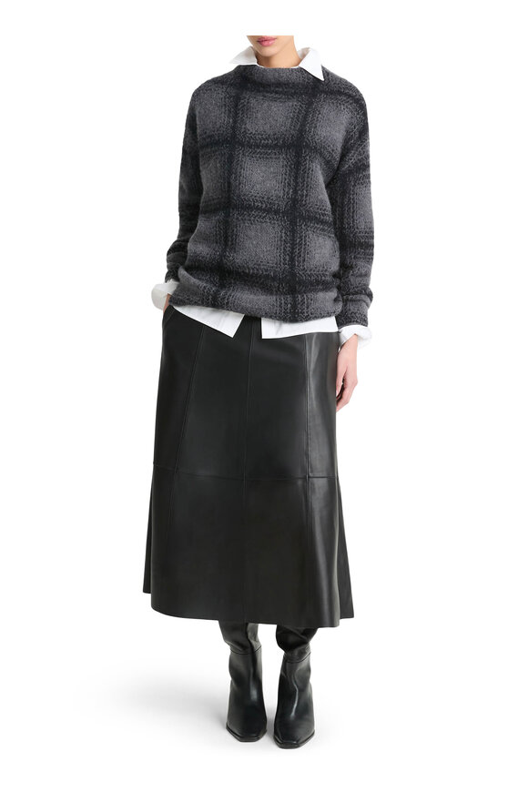 Vince - Shadow Plaid Heather Gray Sweater