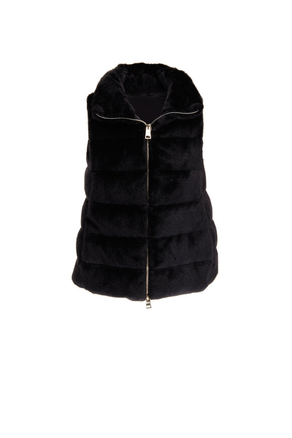 Herno - Black Faux Fur Vest 