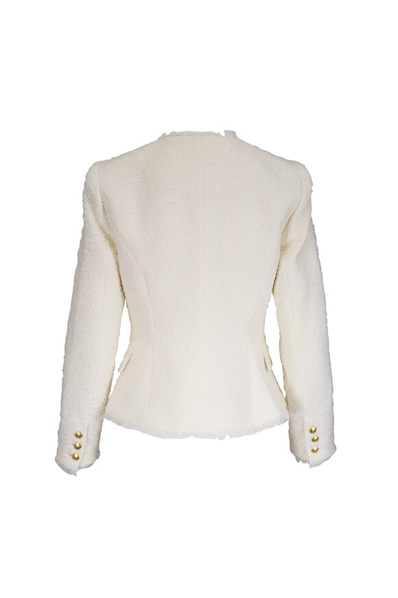 L'Agence Nerina Ivory Collarless Structured Blazer - view 3