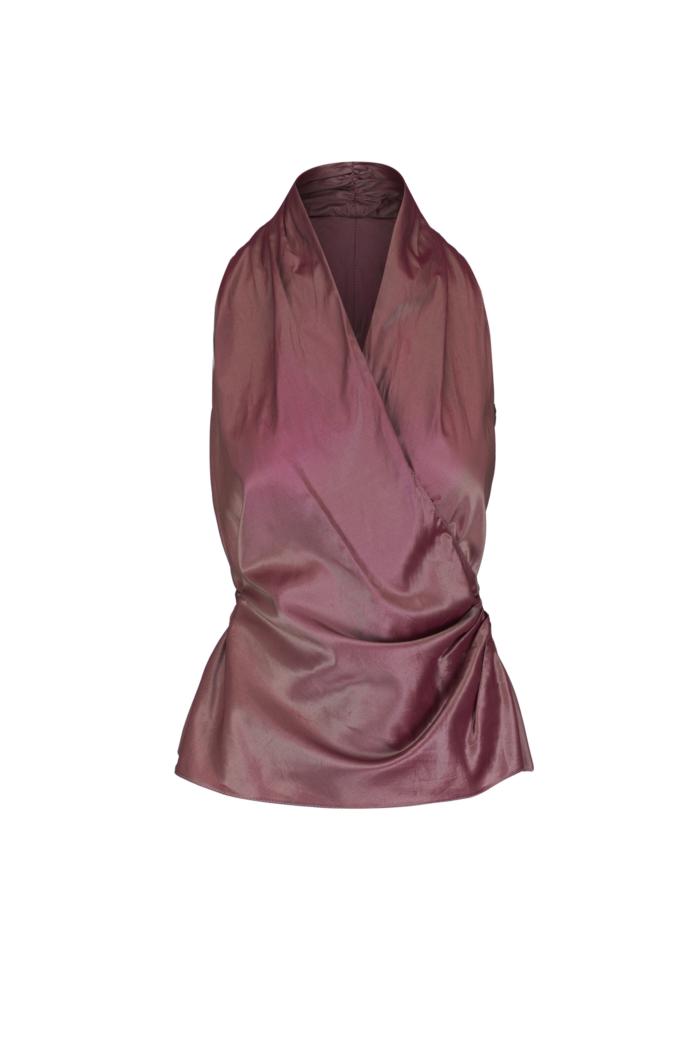 Peter Cohen - Almond Iridescent Taffeta Wrap Vest Top