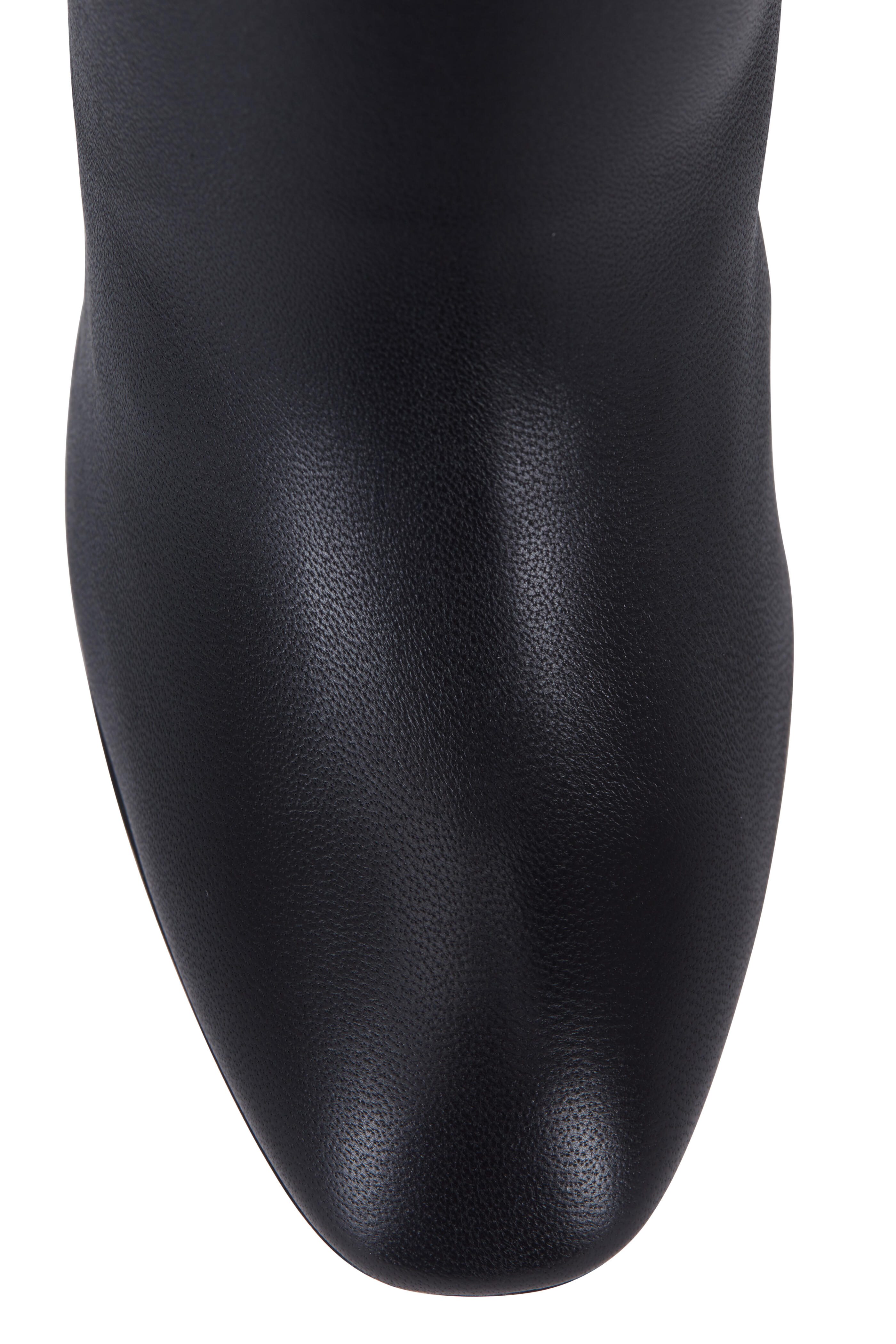 Aquazzura - Boogie Black Stretch Leather Slouch Bootie, 85mm