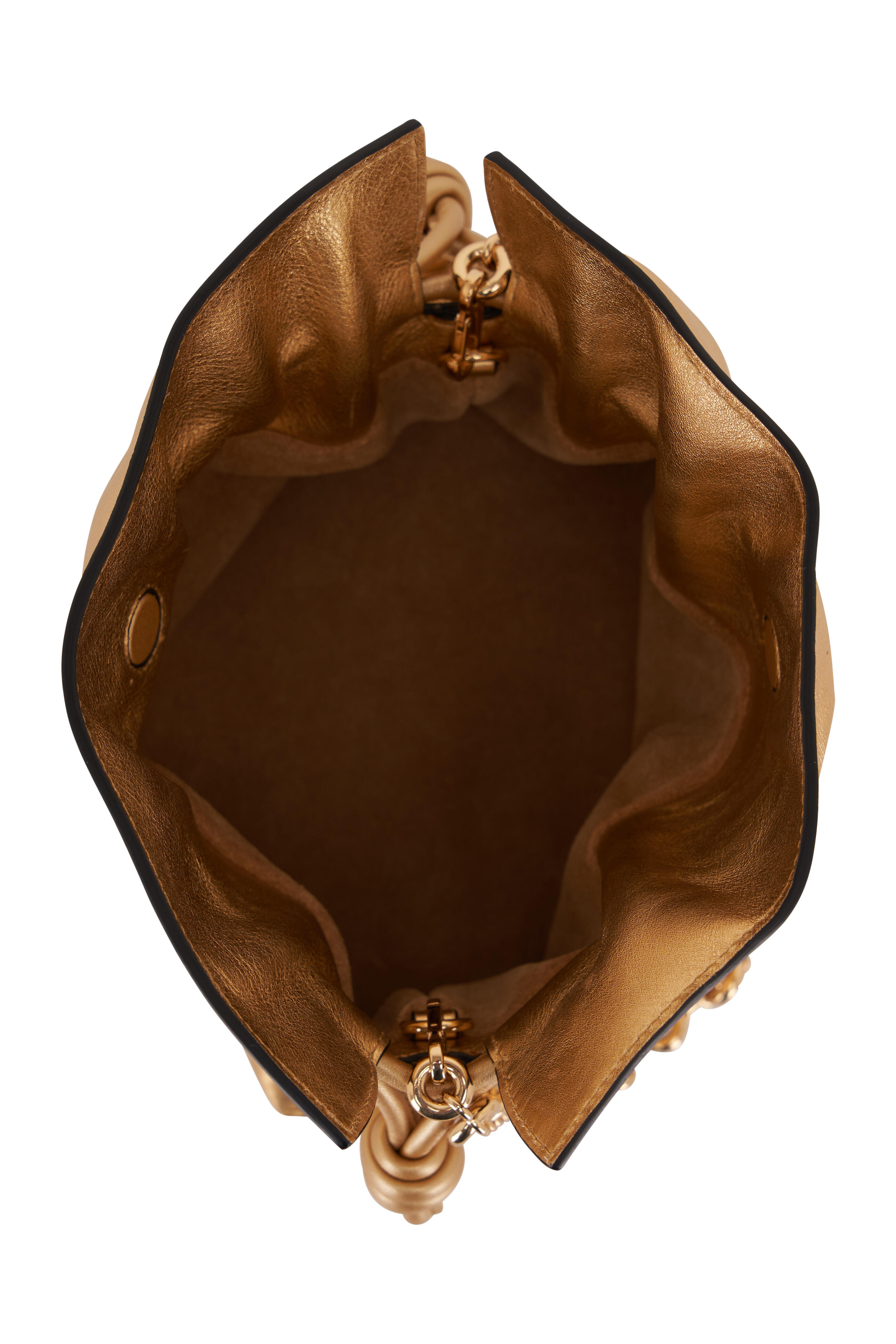 Loewe - Mini Flamenco Gold Leather Knot Chain Clutch