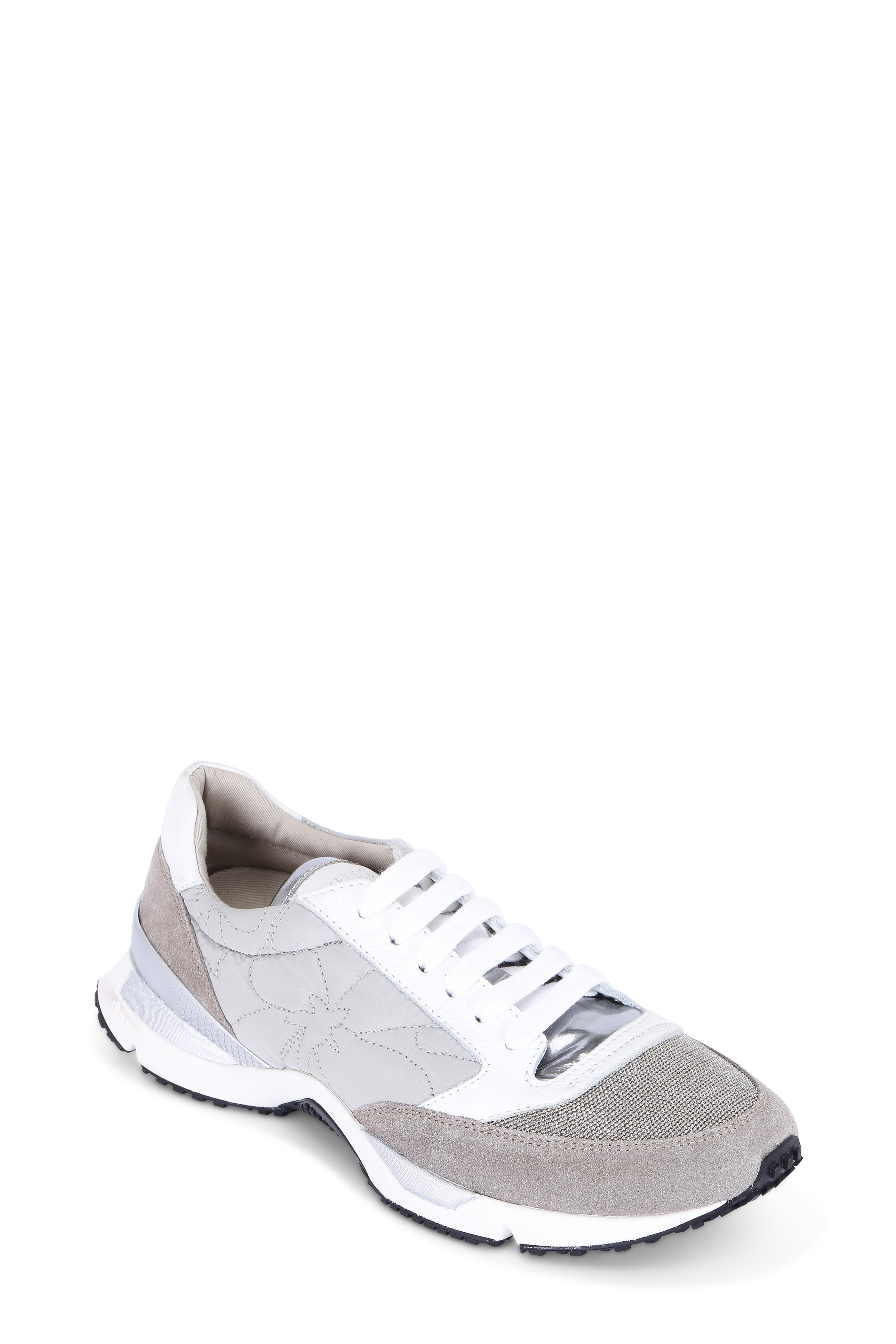 Brunello Cucinelli - Light Gray Leather & Suede Monili Toe