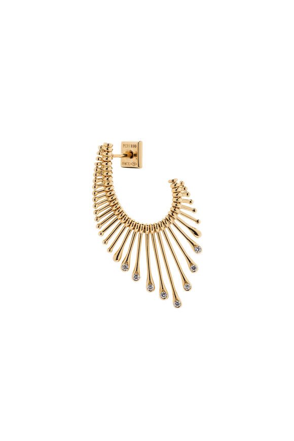 Peruffo 18k Yellow Gold Mini Diamond Pendant Earring - view 1