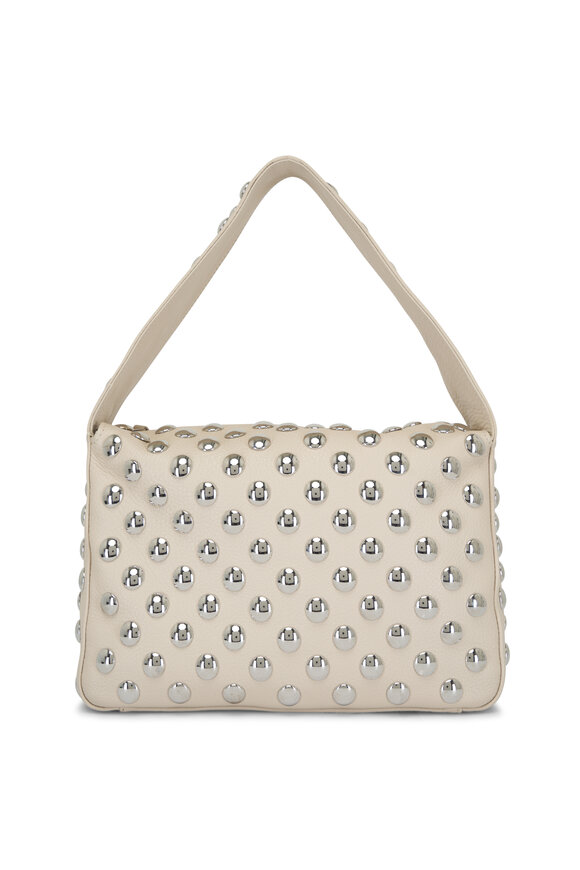 Khaite Elena Dark Ivory Studded Leather Bag