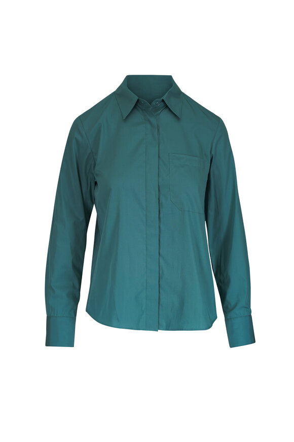 TWP Cowboy Updated Sea Green Cotton Blouse - view 1