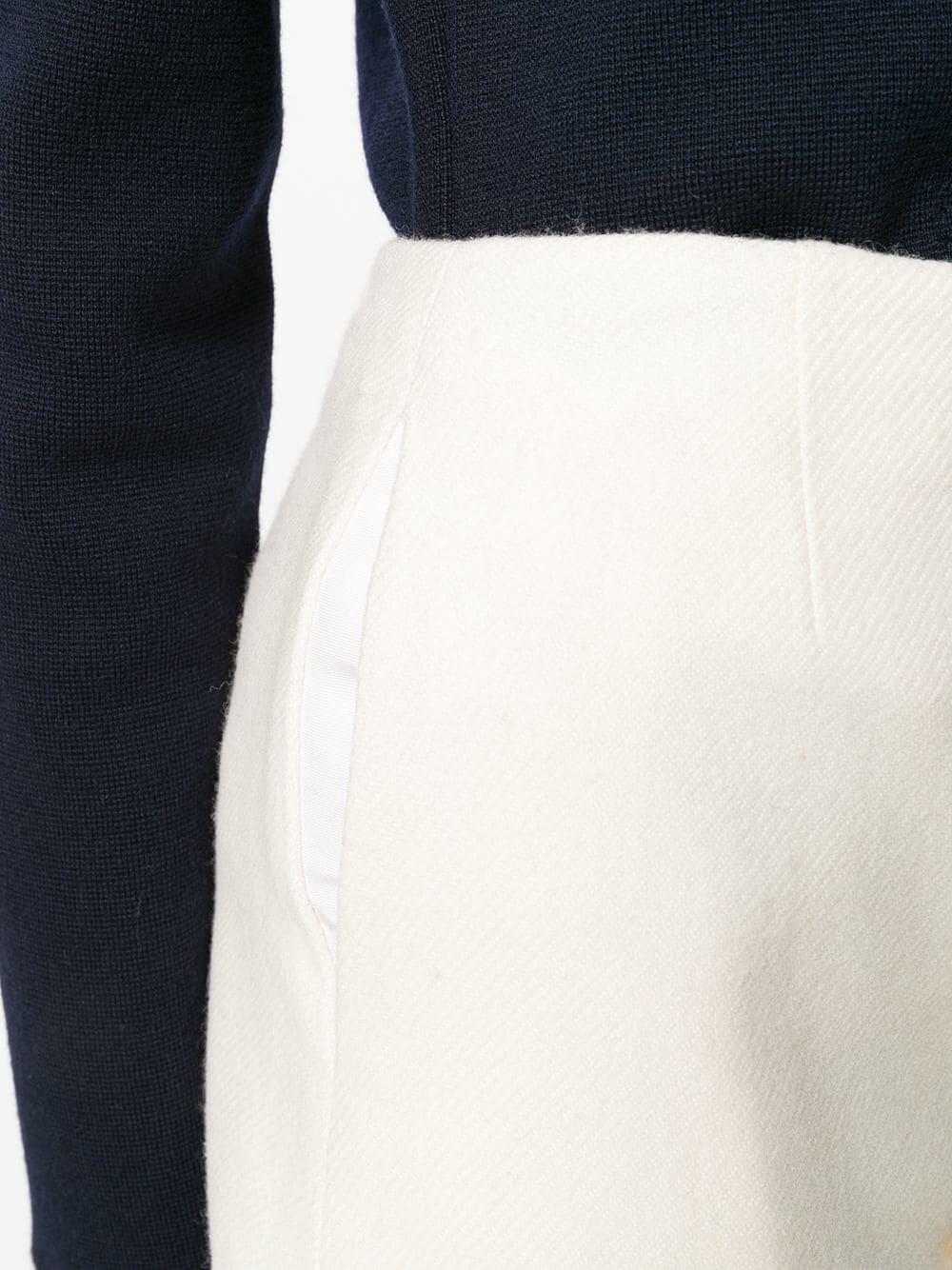 Thom Browne - Cream Frayed Donegal Wool Mini Skirt