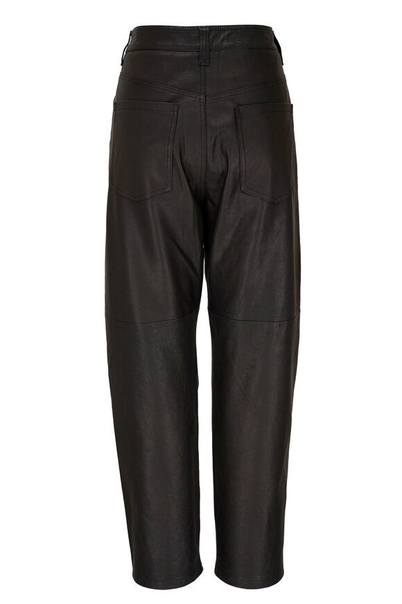 Brunello Cucinelli - Black Leather Five Pocket Pant 