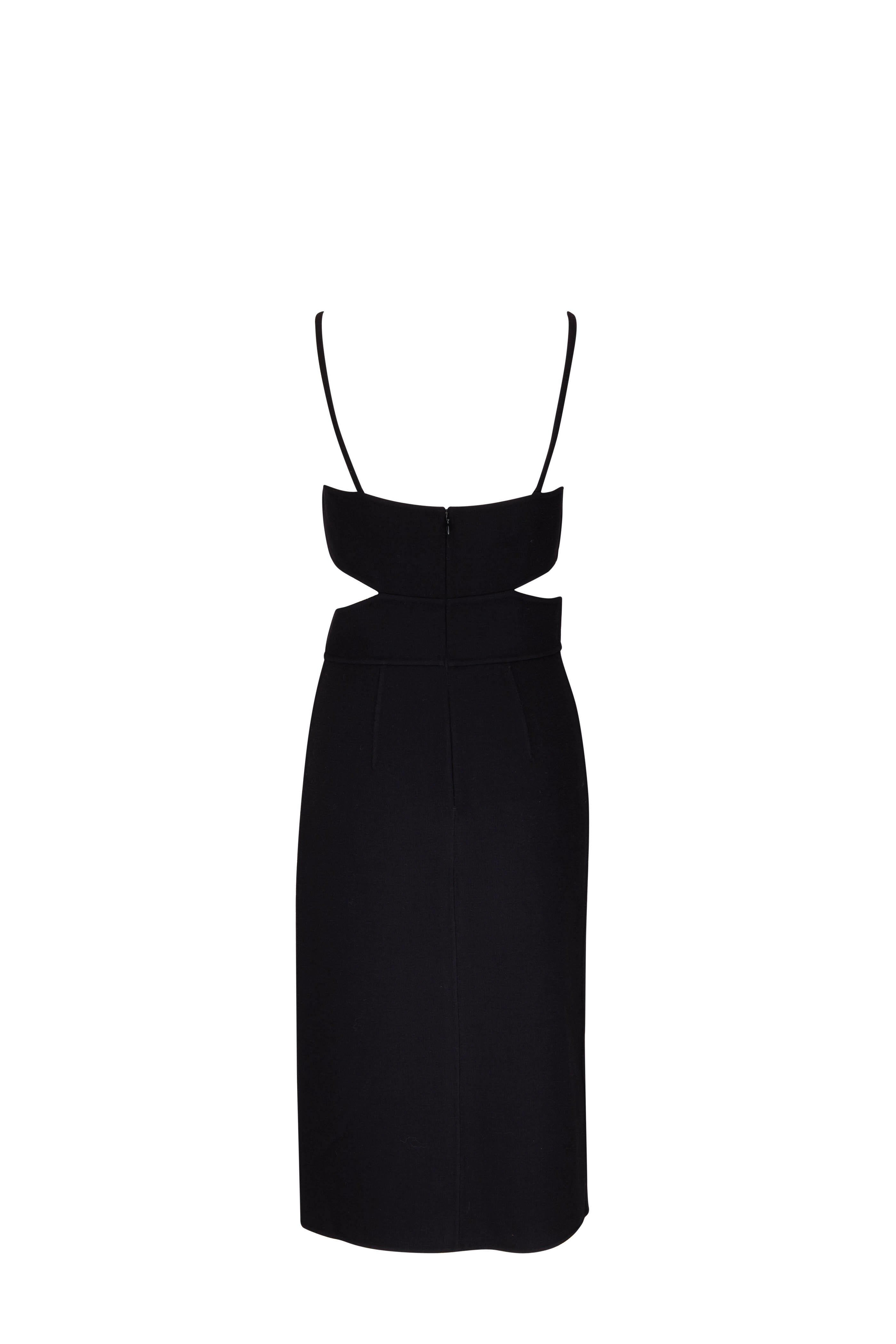 Michael Kors Collection - Black Wool Crepe Sheath Cut-Out Dress