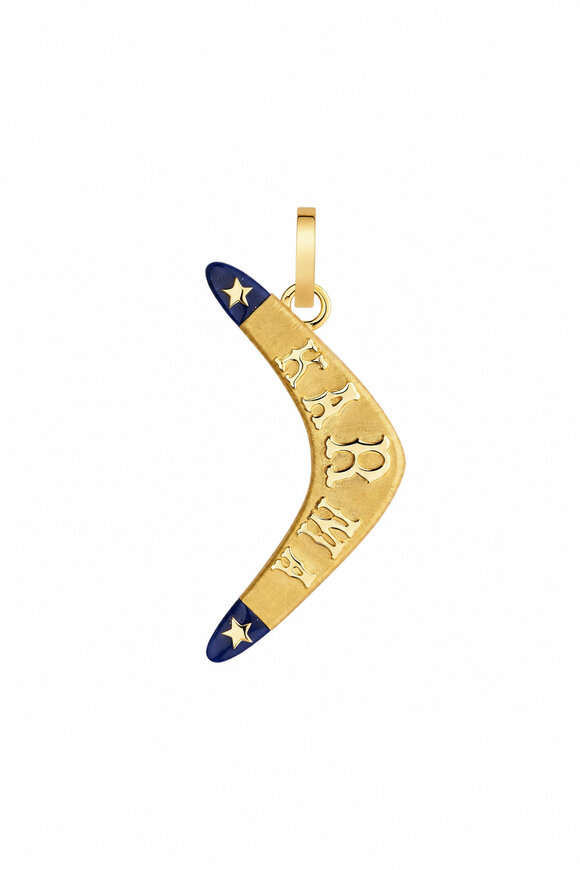 Marie Lichtenberg Lapis Karma Boomerang Pendant - view 1