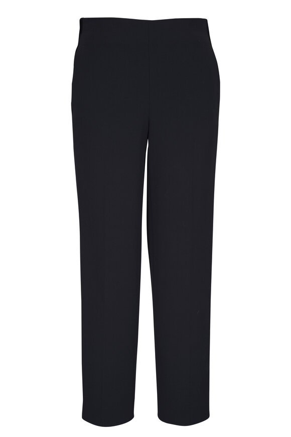 Vince Black Velvet Trim Pull-On Crop Pant