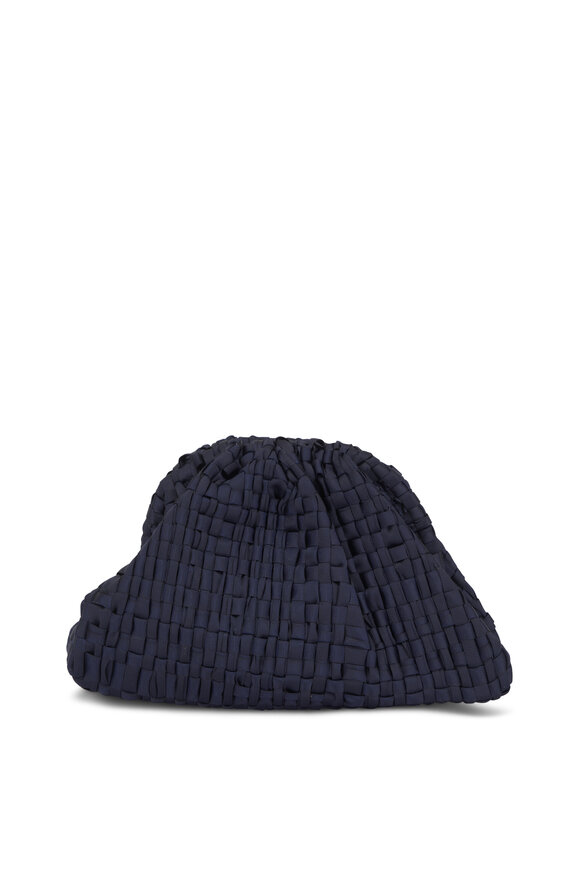 Maria La Rosa Mini Game Navy Woven Ribbon Bag