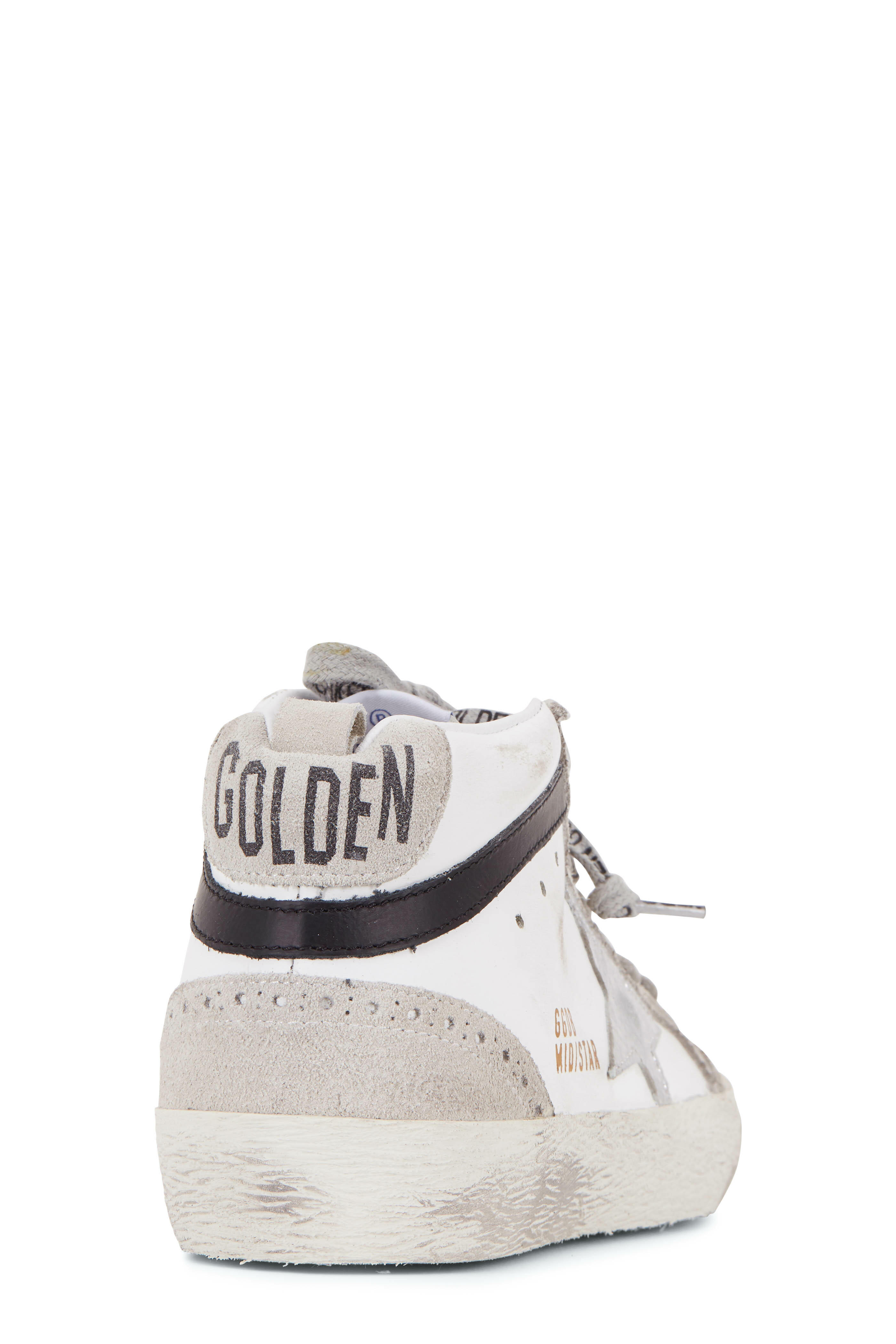 Golden Goose - Midstar White Leather & Silver Star Sneaker
