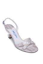 Jimmy Choo - Aadra Natural Raffia Pearl & Stud Sandals, 45mm