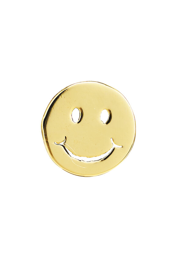 Sydney Evan 14k Yellow Gold Happy Face Studs - view 2