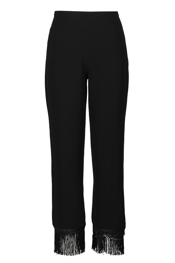 Posse Pty Bianca Black Fringe Cropped Pant - view 1