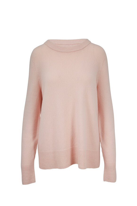 The Row - Sibina Baby Pink Wool & Cashmere Crewneck Sweater