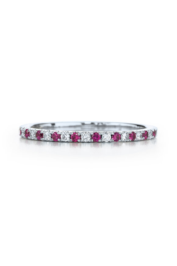Kwiat - 18K White Gold Ruby & Diamond Stackable Band