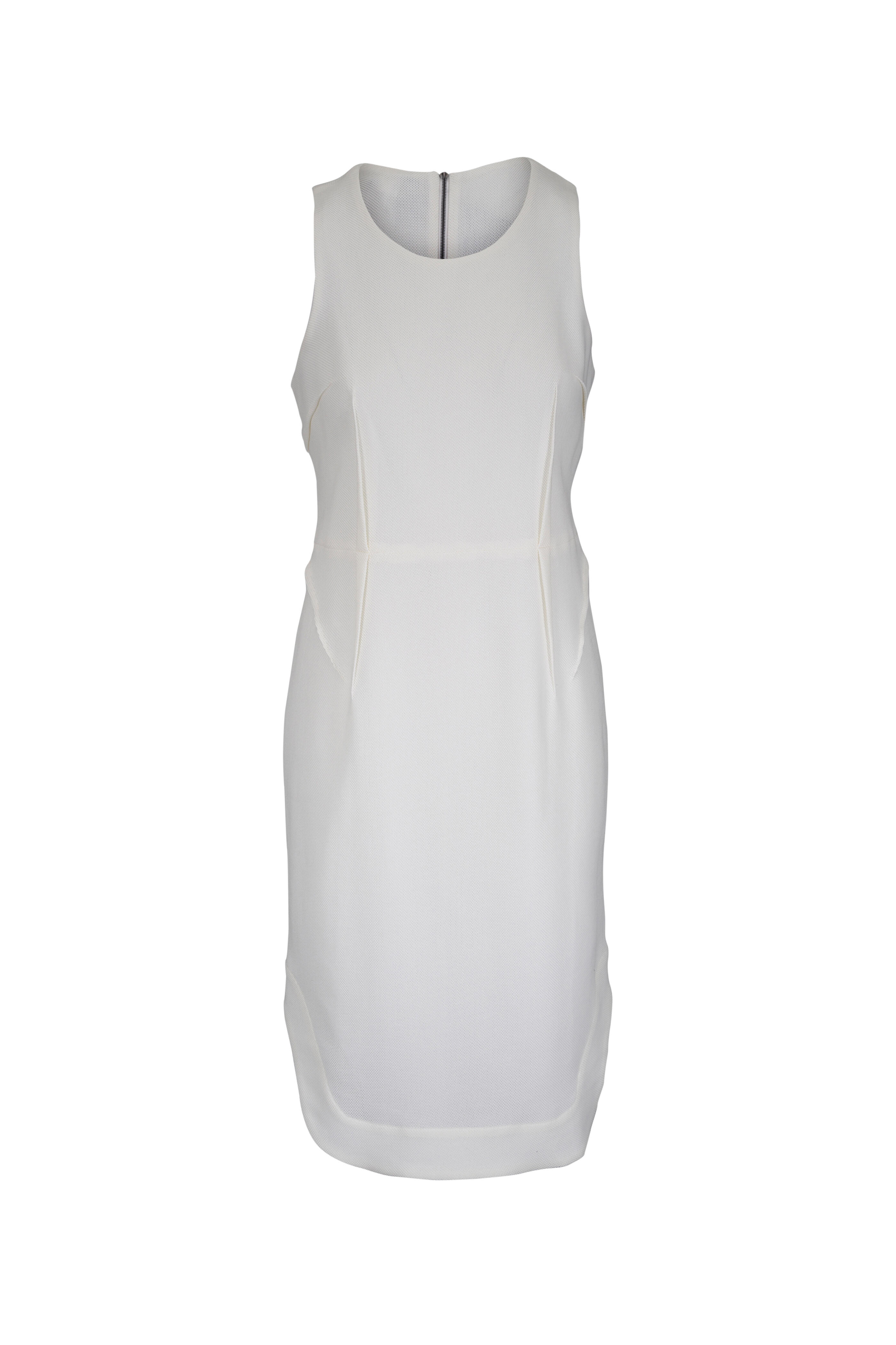 KZ_K Studio - Avance White Cotton Mesh Dress