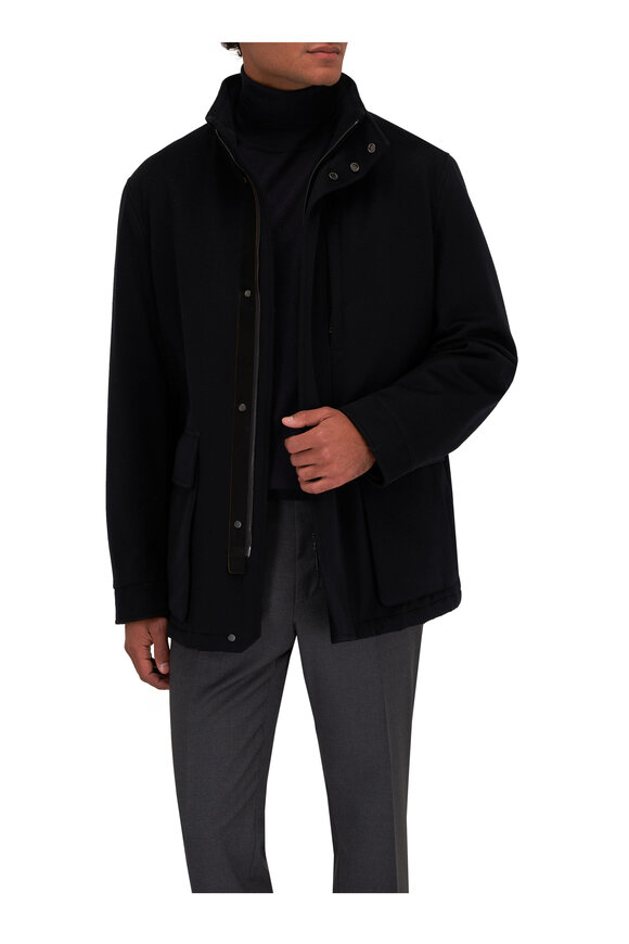 Zegna - Navy Cashmere Parka 