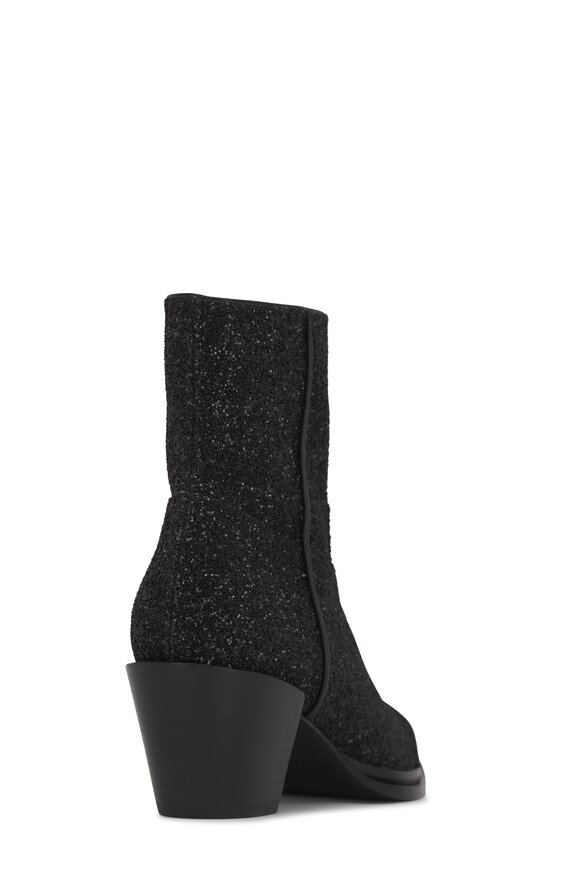 Jimmy Choo - Cece Black Glitter Bootie, 60mm