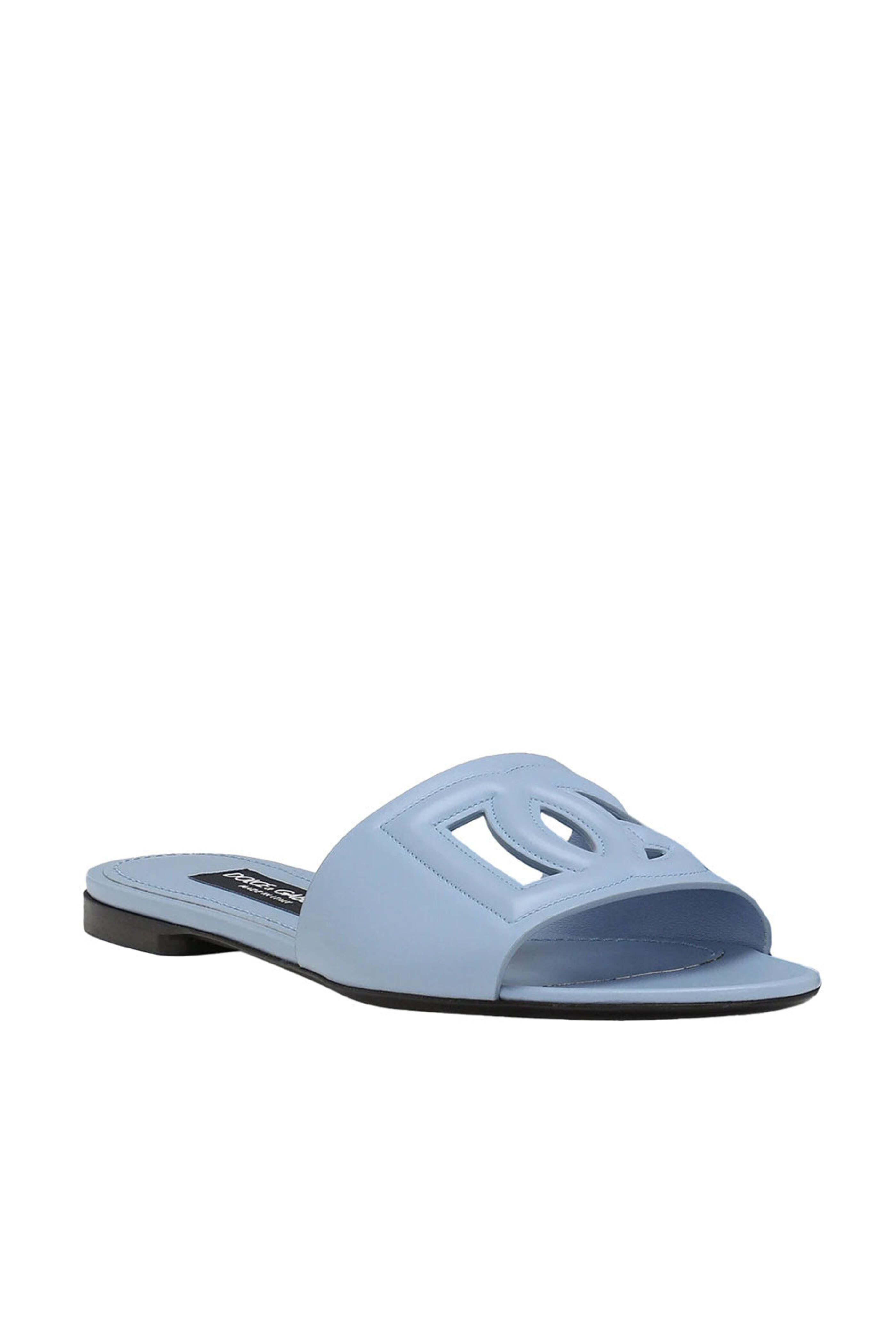 【送料&関税込】Dolce & Gabbana Dg Slide Sandals Dolce & Gabbana DG-logo Leather Slides | Black | FARFETCH