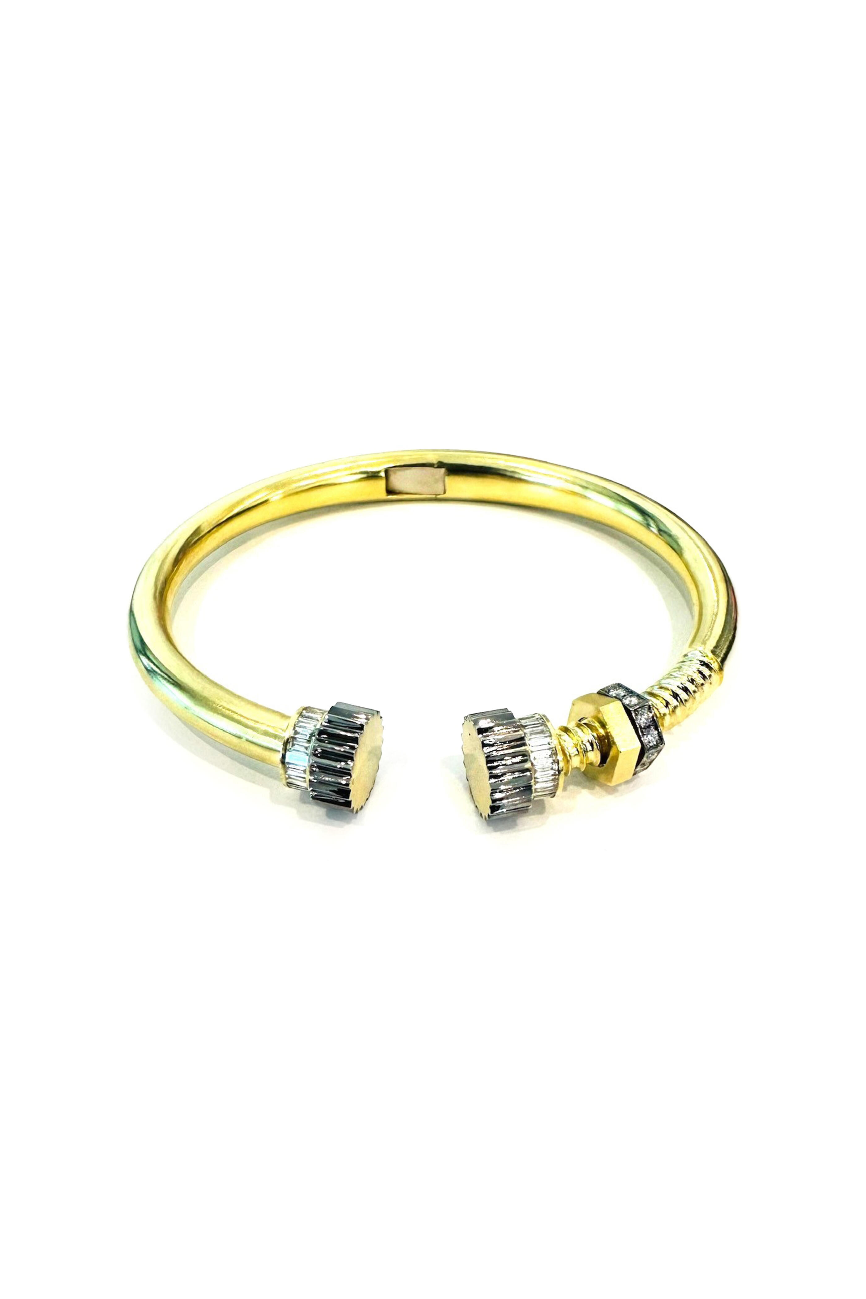 Sylva & Cie - 18k Yellow Gold Bolt Bangle | Mitchell Stores