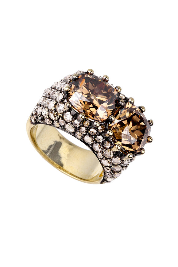 Sylva & Cie - 18K Yellow Gold Champagne Diamond Ring