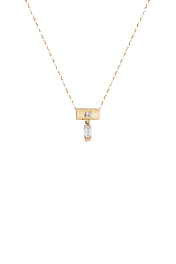 Carolina Neves Diamond & Morganite Pendant Necklace