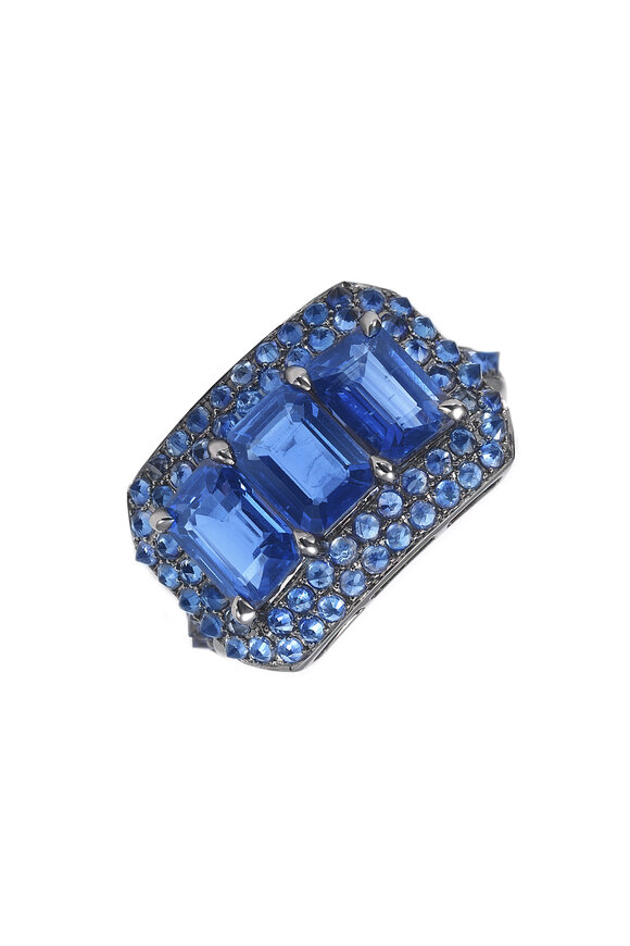 Nam Cho - 18K White Gold Sapphire & Kyanite Ring