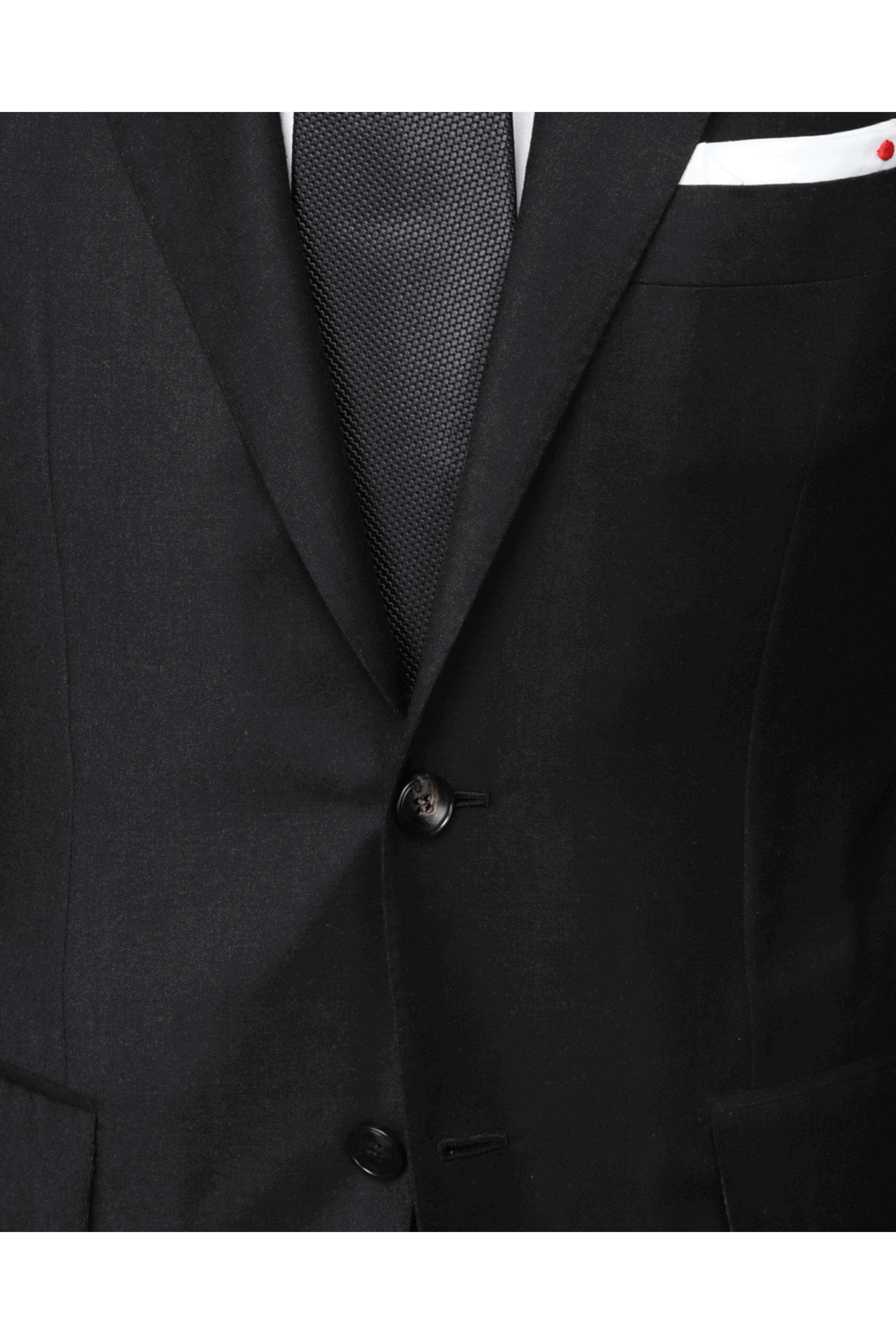 Kiton - Solid Dark Charcoal Wool Suit