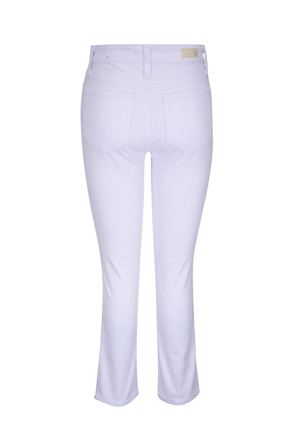 7 For All Mankind - White High-Rise Side Gold Stripe Ankle