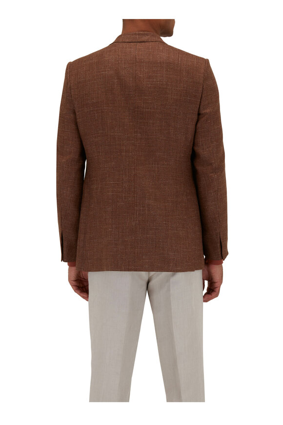 Zegna Rust & Gray Micro Check Sportcoat - view 4