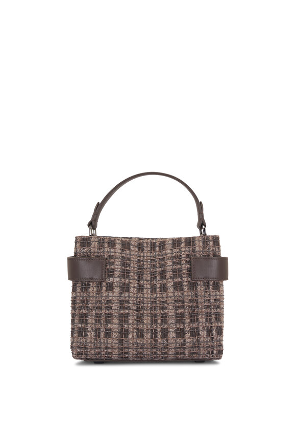 Brunello Cucinelli Small Monile Check Embroidery Top Handle Tote - view 1