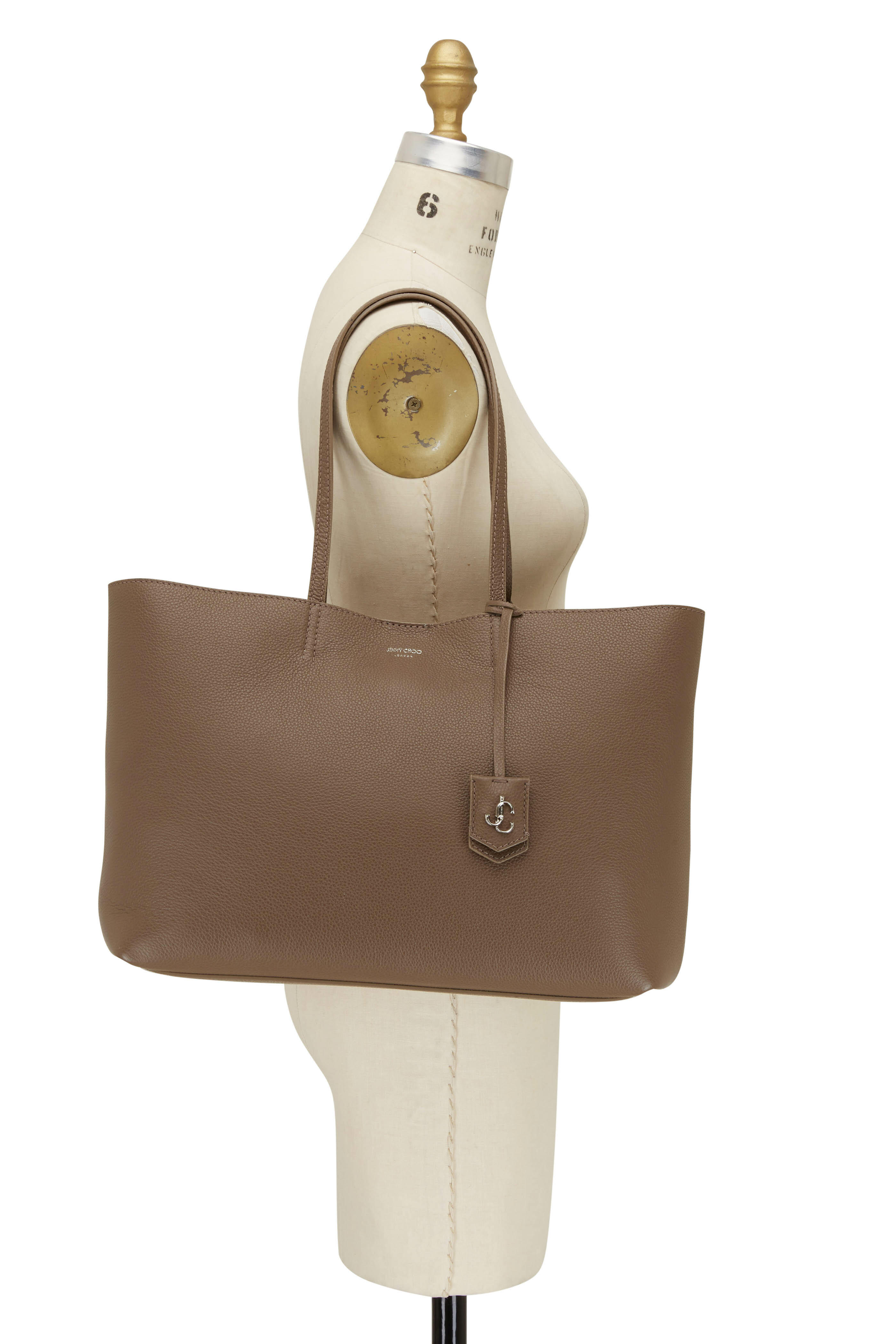 Jimmy Choo - Nine2Five Mocha Grained Leather Tote