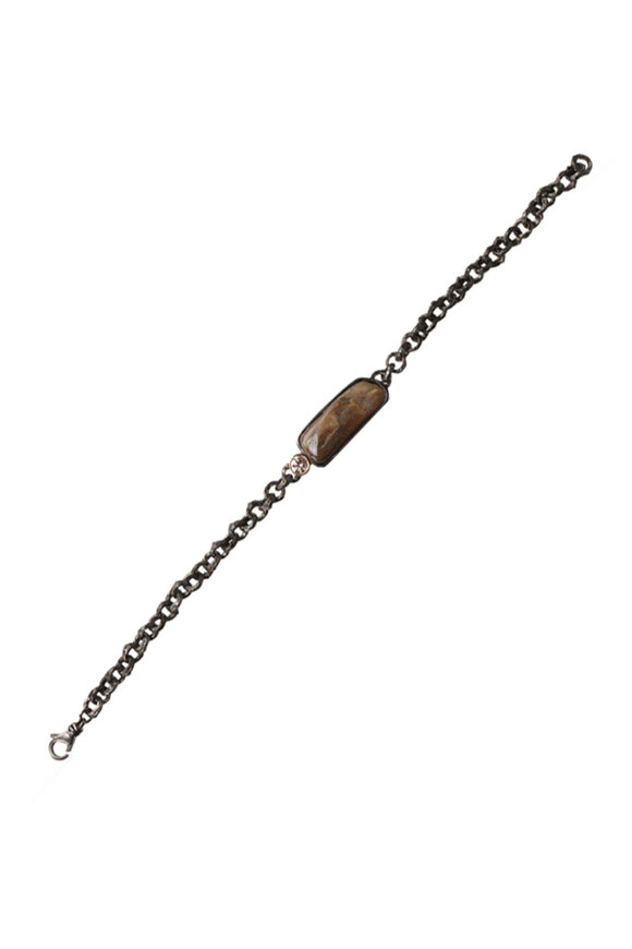 K. Brunini Jewels Diamond & Black Oxidized Chain Link Bracelet