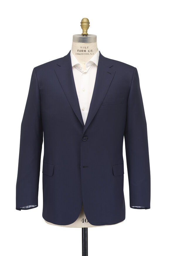 Brioni Solid Navy Blue Wool Sportcoat - view 2