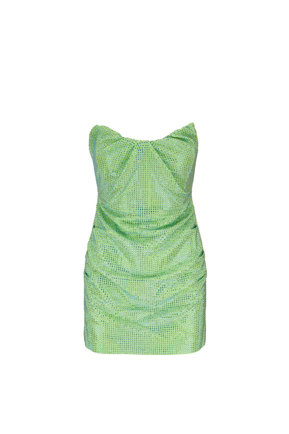 Roland Mouret - Strapless Diamante Green Mini Dress 