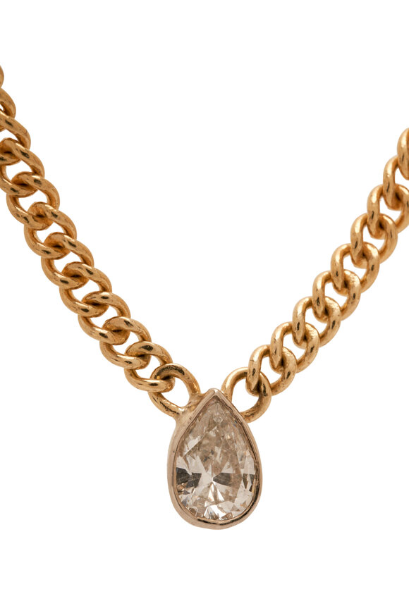 Genevieve Lau - 14K Diamond Curb Chain Necklace