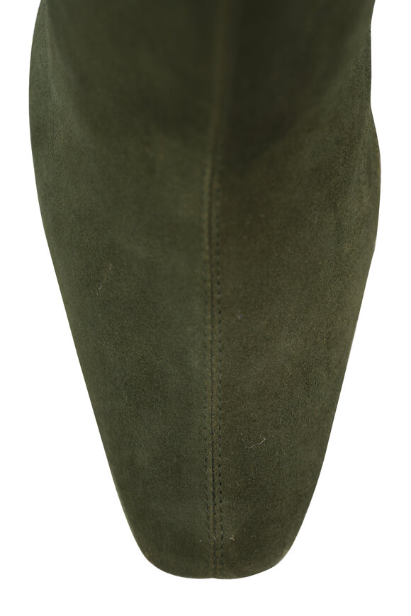 Aquazzura Amore Hunter Green Suede Bootie, 75mm - view 6
