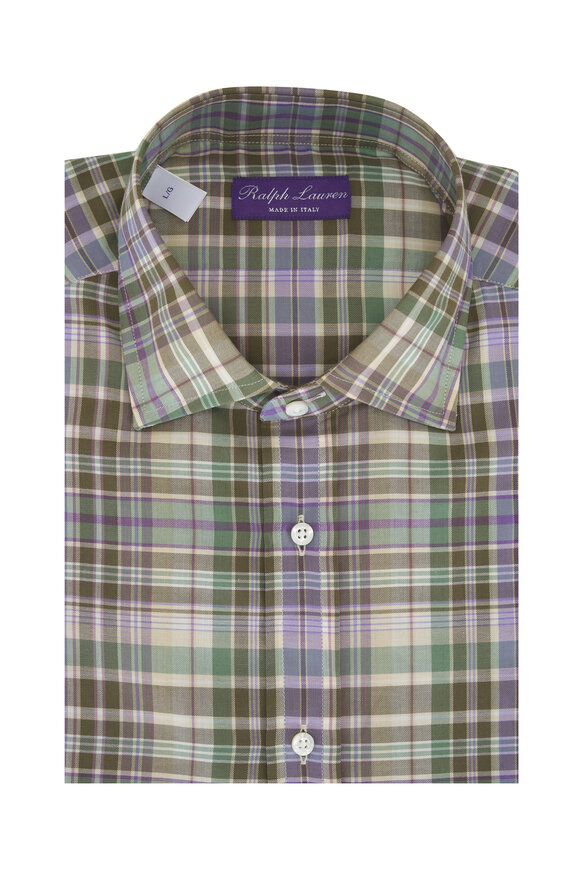 Ralph Lauren Purple Label Multicolor Plaid Cotton Sport Shirt