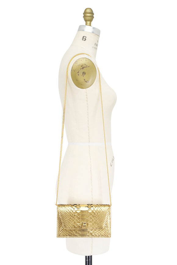 Akris Small Anouk Gold Leather Envelope Clutch - view 5