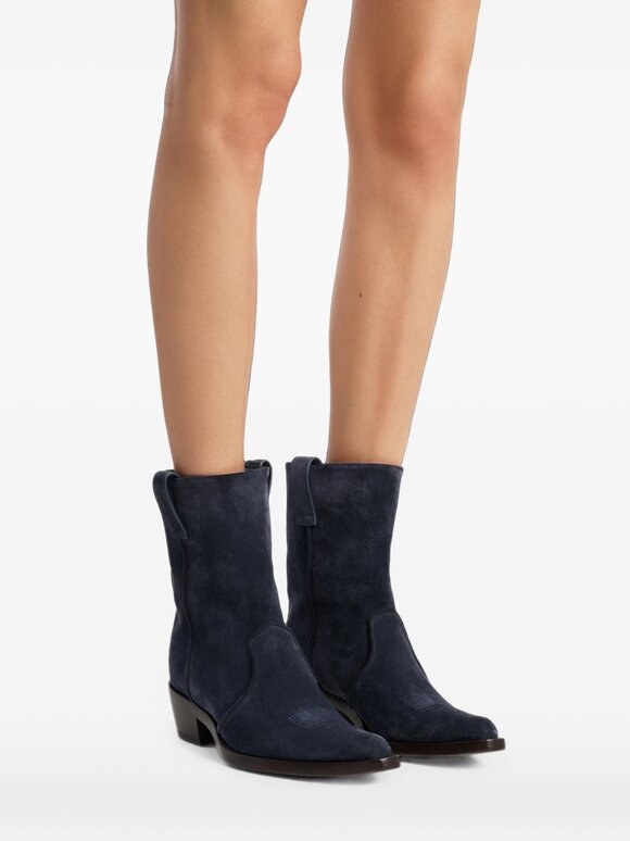 Khaite Clive Midnight Navy Suede Ankle Boot, 35mm - view 5