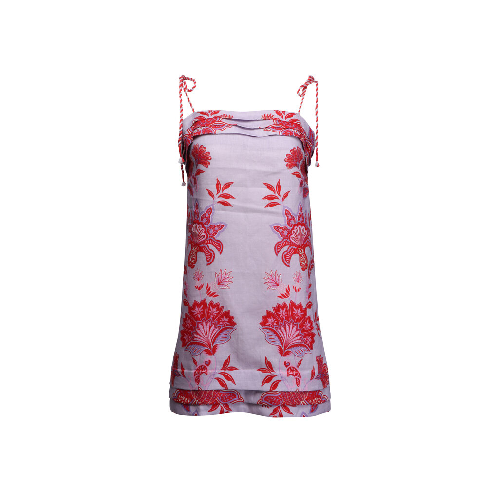 knee length dresses for ladies Porcelain Garden Red Midi Dress main image 0