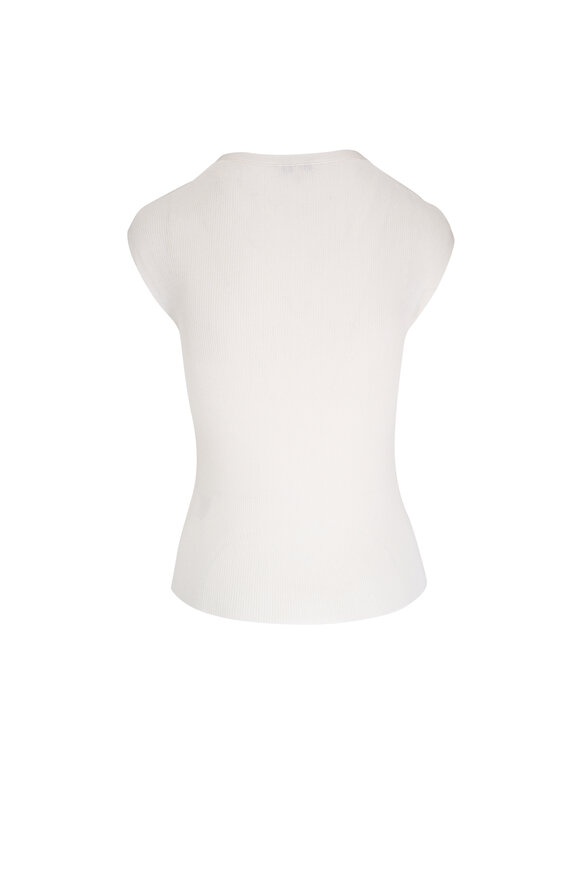 Lafayette 148 New York - Lafayette Cloud Ribbed Cap Sleeve Knit Top