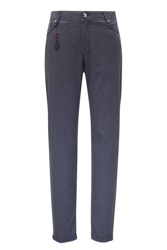 Marco Pescarolo Navy Blue Wool Five Pocket Pant