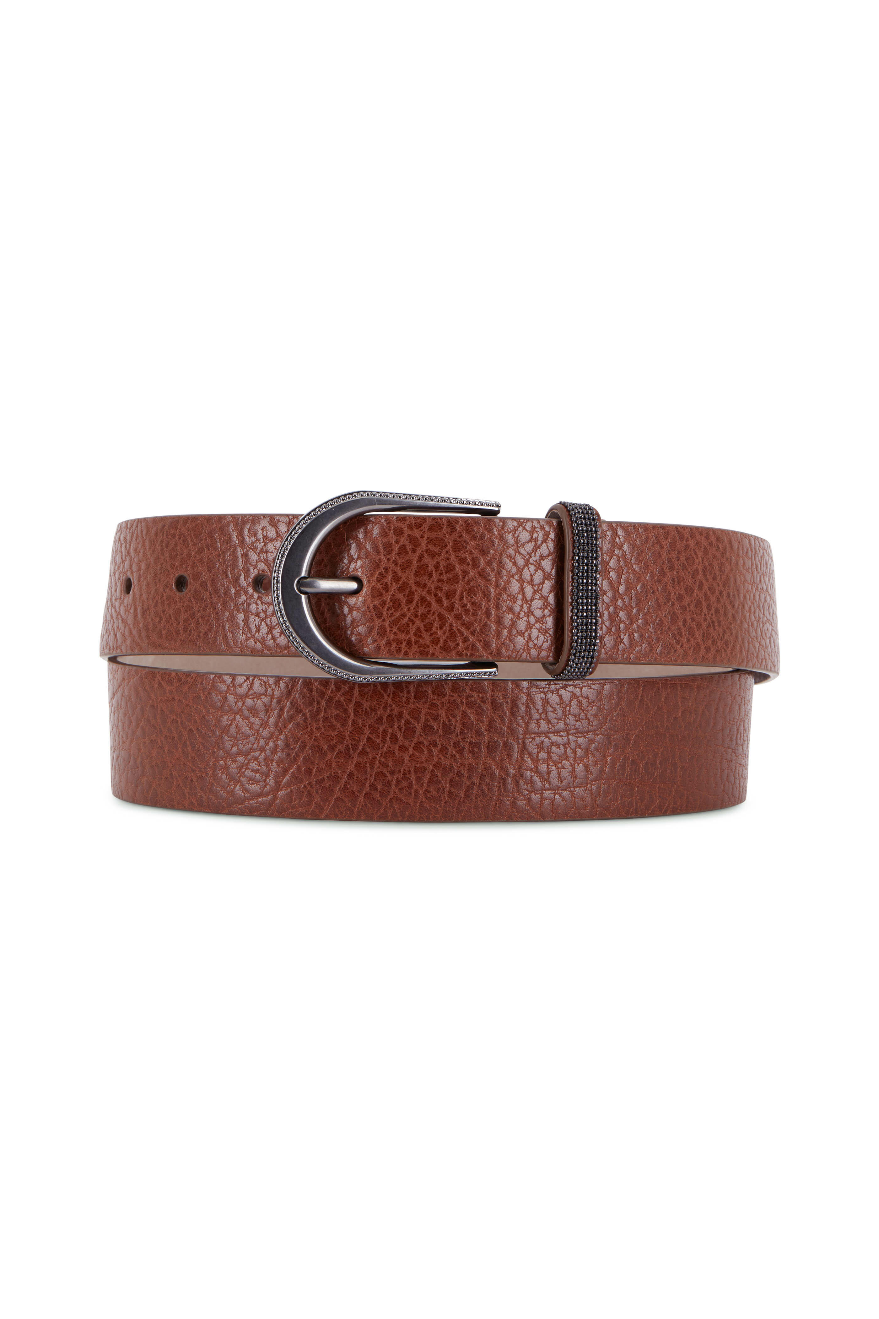 Brunello Cucinelli - Cinannon Shiny Hammered Leather Belt